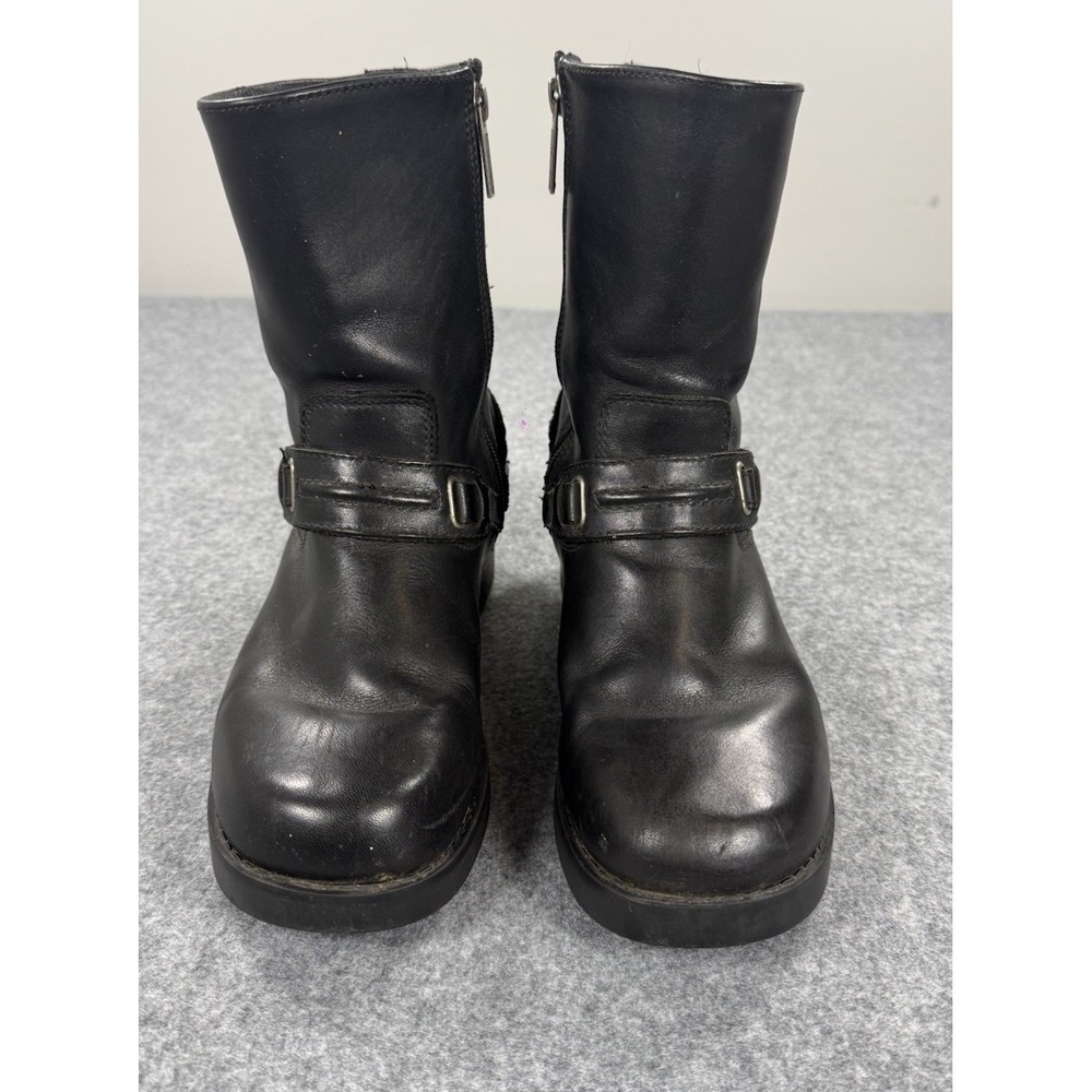 Harley Davidson Womens 85298 Black Leather Harness Motorcycle Boots Size 8.5